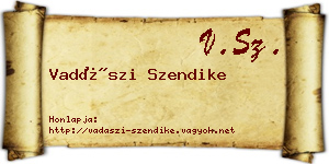 Vadászi Szendike névjegykártya